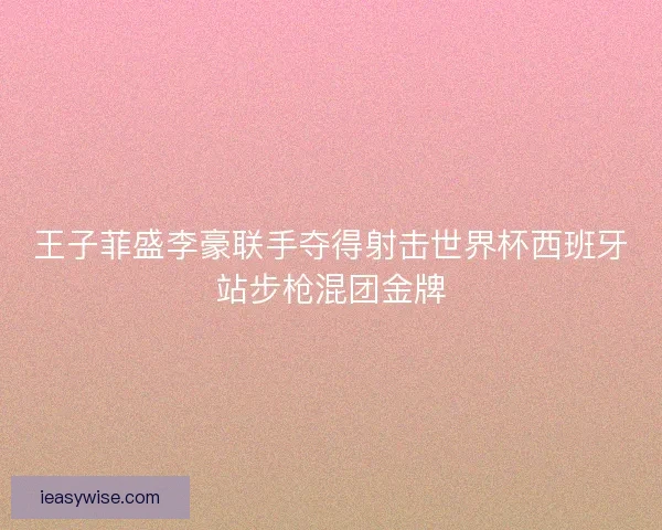 王子菲盛李豪联手夺得射击世界杯西班牙站步枪混团金牌